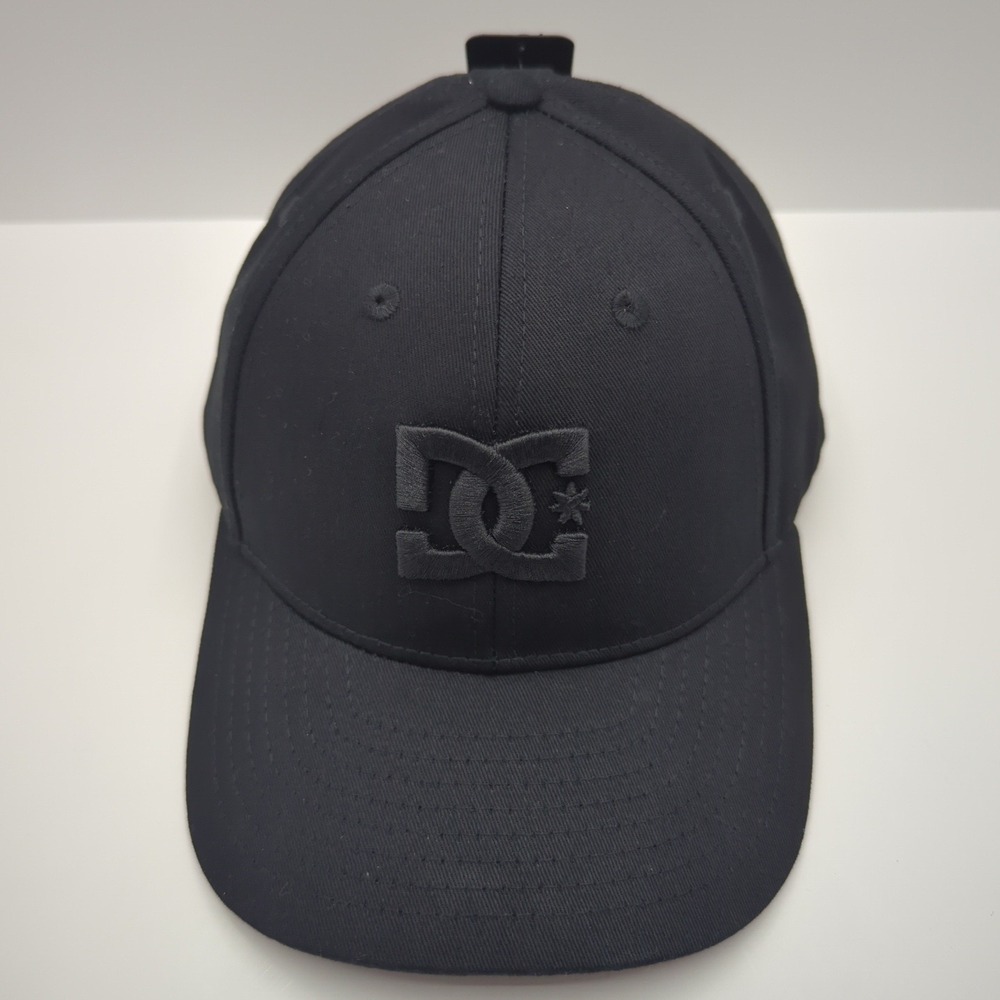 DC Shoes Mens Snapback Hat Black Embroidered Logo Baseball Cap OSFM Cotton - Picture 7 of 9